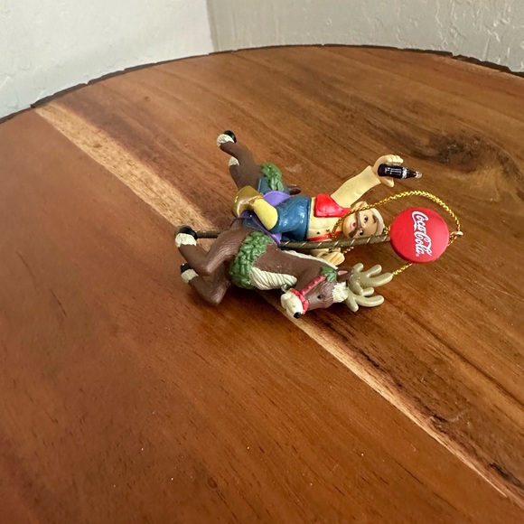 🎄Coca Cola Christmas Ornament Elf Riding Reindeer while Drinking a Coke🎄 - Picture 5 of 9